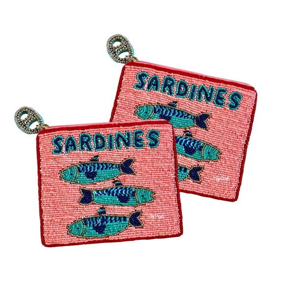 Lily Posh Beaded Sardines Coin Purse, Sardine Bag, Carnivore Fish - Picture 5 of 5